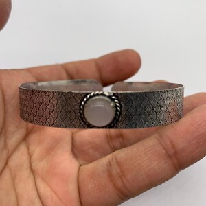 Rose quartz bangle, Natural rose quartz Gemstone Handmade Jewelry .925 Sterling Silver bangle