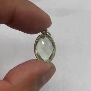 Grüner Amethyst Pendent, natürlicher grüner Amethyst Edelstein-handgemachter Schmuck .925 Sterlingsilber-Anhänger