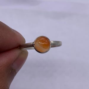 Orange onyx 9 us ring, Natural orange onyx Gemstone Handmade Jewelry .925 Sterling Silver  veritage ring