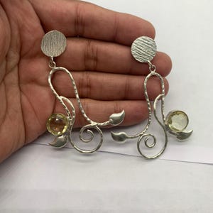 Lemon Quartz Sterling Silver Earrings: Handmade Gemstone Jewelry