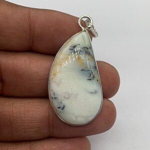 Dendrite Opal Pendant: Handmade .925 Sterling Silver Gemstone