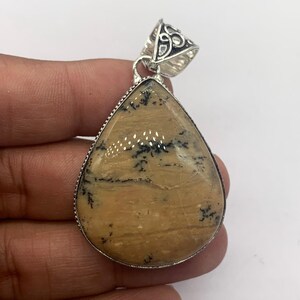 Dendrite Opal Sterling Silver Pendant: Handmade Gemstone Jewelry