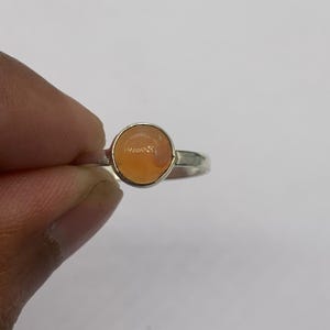 Orange onyx 7.5 us ring, Natural orange onyx Gemstone Handmade Jewelry .925 Sterling Silver  veritage ring