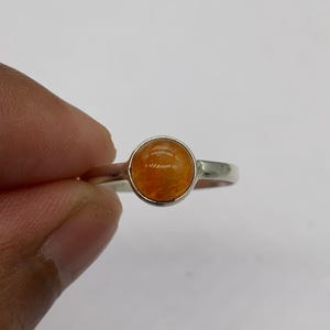 Orange onyx 8 us ring, Natural orange onyx Gemstone Handmade Jewelry .925 Sterling Silver  veritage ring