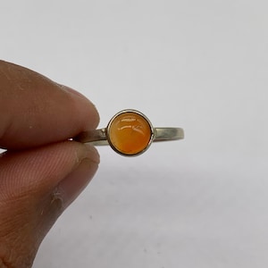 Orange onyx 9 us ring, Natural orange onyx Gemstone Handmade Jewelry .925 Sterling Silver  veritage ring