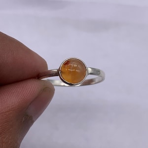 Orange onyx 9 us ring, Natural orange onyx Gemstone Handmade Jewelry .925 Sterling Silver  veritage ring