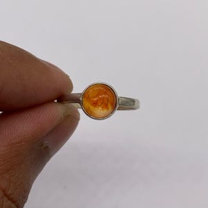 Orange onyx 7us ring, Natural orange onyx Gemstone Handmade Jewelry .925 Sterling Silver  veritage ring