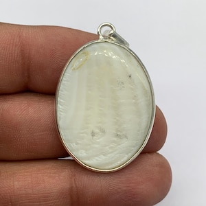 Mother of pearl Pendent, Natural mother of pearl Gemstone Handmade Jewelry .925 Sterling Silver Pendant