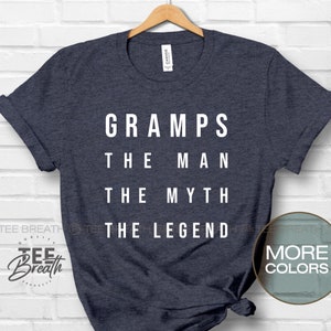 Camicia Gramps, Gramps Regalo, L&#39;Uomo Il Mito La Leggenda, Gramps T Shirt Fathers Giorno Regalo, Gramps Tshirt, Regalo per Gramps Fare Grande Sorriso Camicia