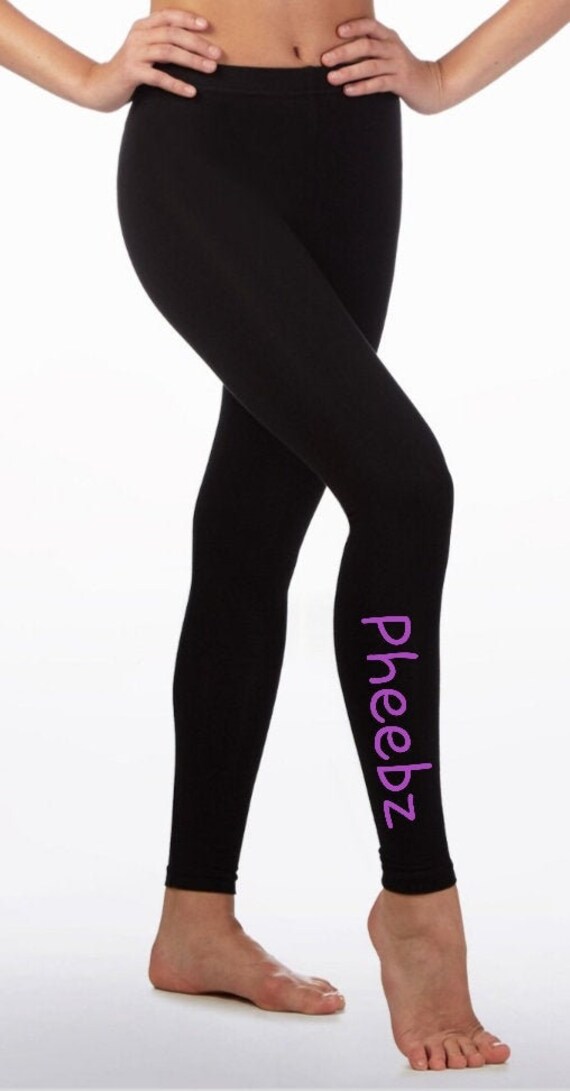 Girls Personalised Black Leggings 213 Years Multiple Font Etsy