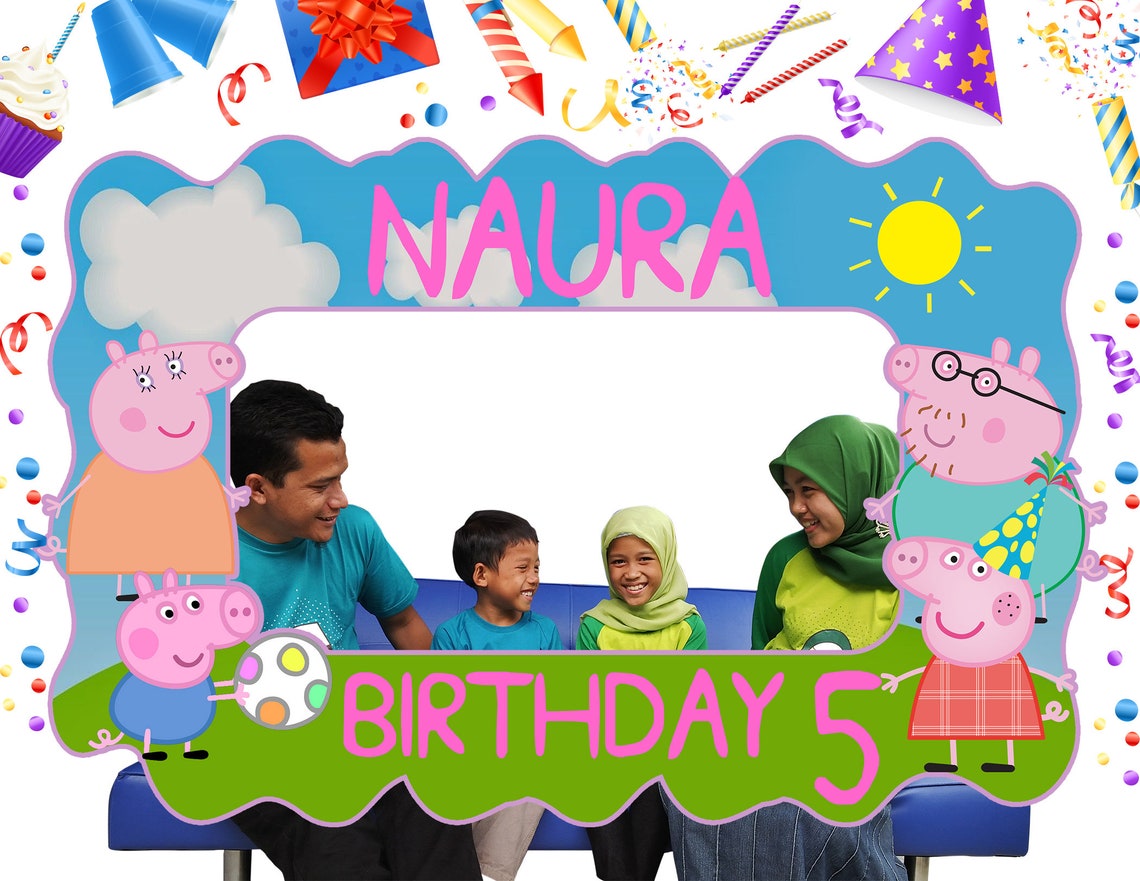 Peppa Pig Photo Booth Frame Peppa Pig Birthday Frame Peppa Pig Backdrop