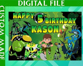 ベン 10 背景 誕生日 - ベン 10 背景バナー - ベン 10 誕生日 - ベン 10 パーティー - ベン 10 パーソナライズ 印刷可能 - デジタル アイテム
