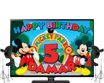Mickey Mouse Backdrop Birthday - Mickey Mouse Backdrop Banner - Mickey Mouse Birthday - Mickey Mouse Party - Mickey Mouse - Digital Item
