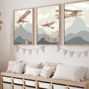 Flugzeuge in den Bergen Poster, Kinder Reise Wand Kunst, Baby Zimmer Dekor Flugzeuge Druck, Abenteuer Kinderzimmer Wand Kunst, Kleine Entdecker Poster