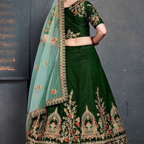 Green Color Lehengas shops Choli for Women,Bridal Ready to Wear Lengha Choli,Ghagra for Garba Wedding,Traditional Chaniya for Navratri Lehenga