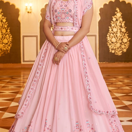 Pink Lehenga shops Choli for Women Embroidery Work Party Wear Indian Lehanga Choli,Wedding Lahanga Choli for Bridesmaid, Modern Pink Ghagra Choli
