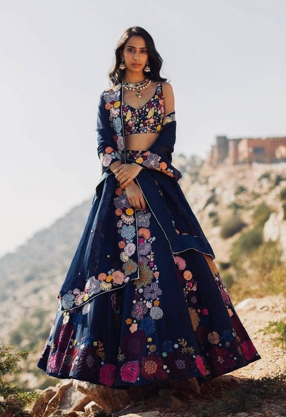 Grey Digital Floral Printed Lehenga Choli 2349LG01