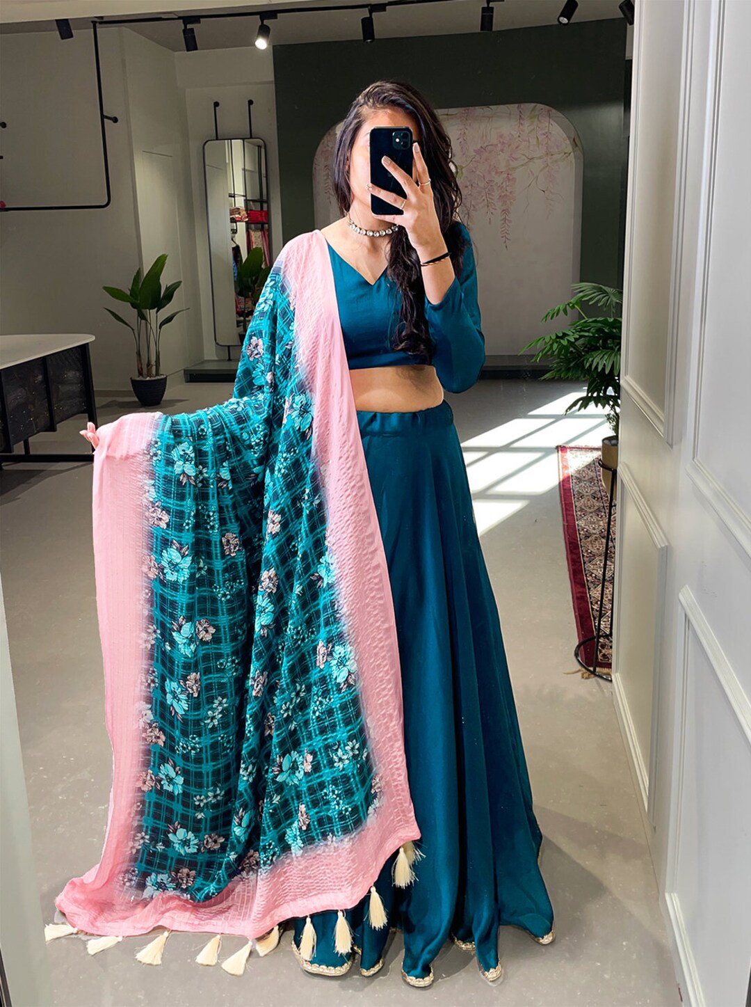silk simple lehenga