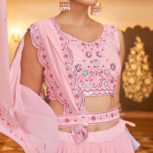 Pink Lehenga shops Choli for Women Embroidery Work Party Wear Indian Lehanga Choli,Wedding Lahanga Choli for Bridesmaid, Modern Pink Ghagra Choli