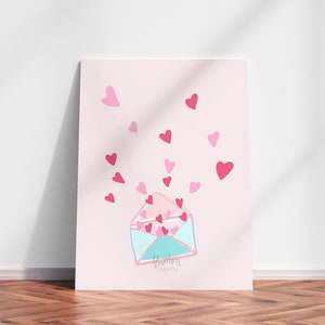 Impresión de carta de amor, impresión de San Valentín, arte de pared de amor, descarga digital