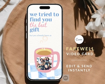 Funny Coworker Leaving Card, Personalized Animated Farewell eCard for Colleague, Custom Goodbye Photo Video, New Job Good Luck Digital Gift