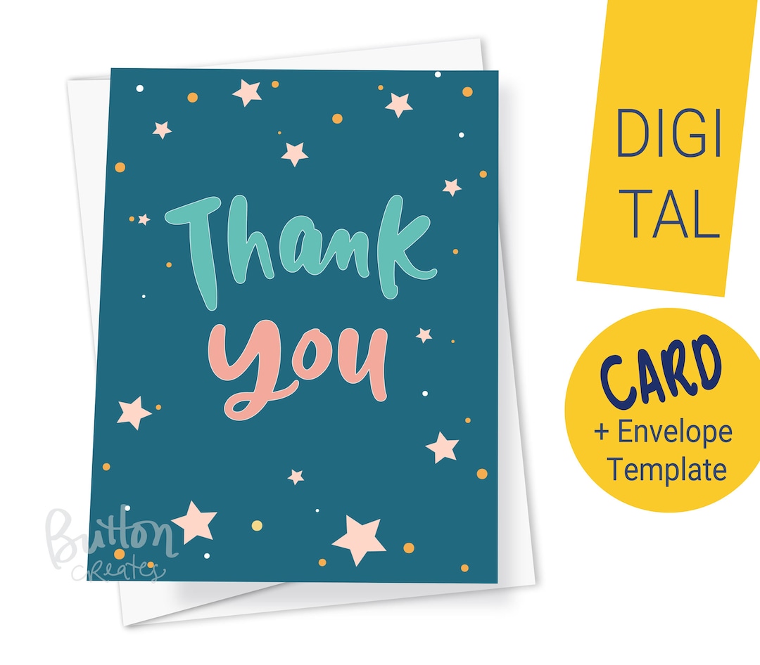 INSTANT DOWNLOAD DIGITAL Thank You Card, A Big Shoutout Thank You Card