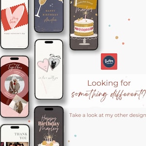 Personalized Animated Birthday Card for Mobile, Editable Video Greetings Template, Canva Digital Download