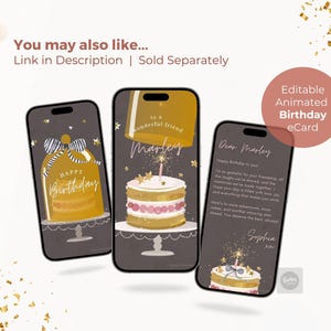 Personalized Animated Birthday Card for Mobile, Editable Video Greetings Template, Canva Digital Download