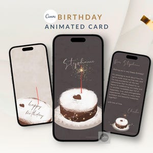 Dark Romantasy Animated Birthday Card, Romantic Theme Digital Video Gift for Boyfriend Girlfriend, Personalized Canva MP4 Template