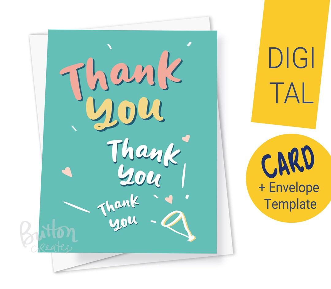 INSTANT DOWNLOAD DIGITAL Thank You Card A Big Shoutout Etsy
