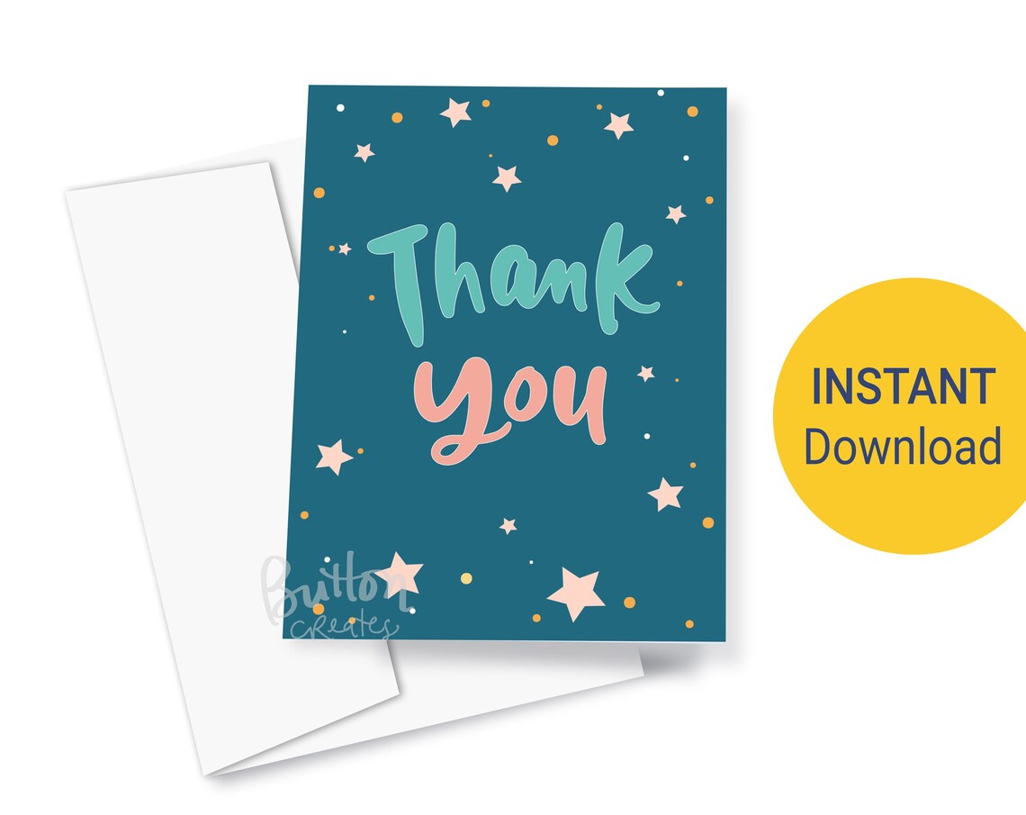 INSTANT DOWNLOAD DIGITAL Thank You Card, A Big Shoutout Thank You Card