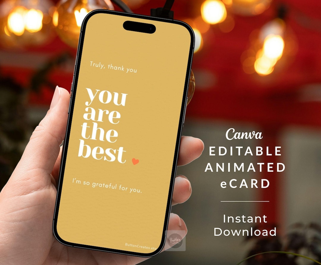 Animated Thank You Ecard, Modern Design, Customizable Template (digital ...