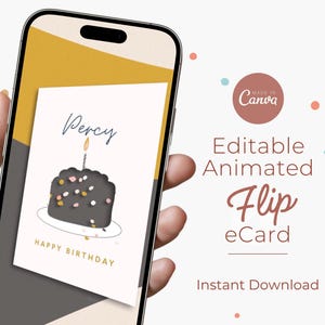 Animated Birthday eCard | Editable Mobile Card | Last Minute Card | Video Template eCard | Bday Digital Card INSTANT DOWNLOAD