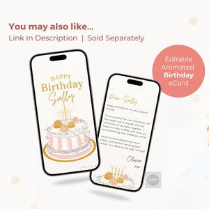 Personalized Animated Birthday Card for Mobile, Editable Video Greetings Template, Canva Digital Download image 8