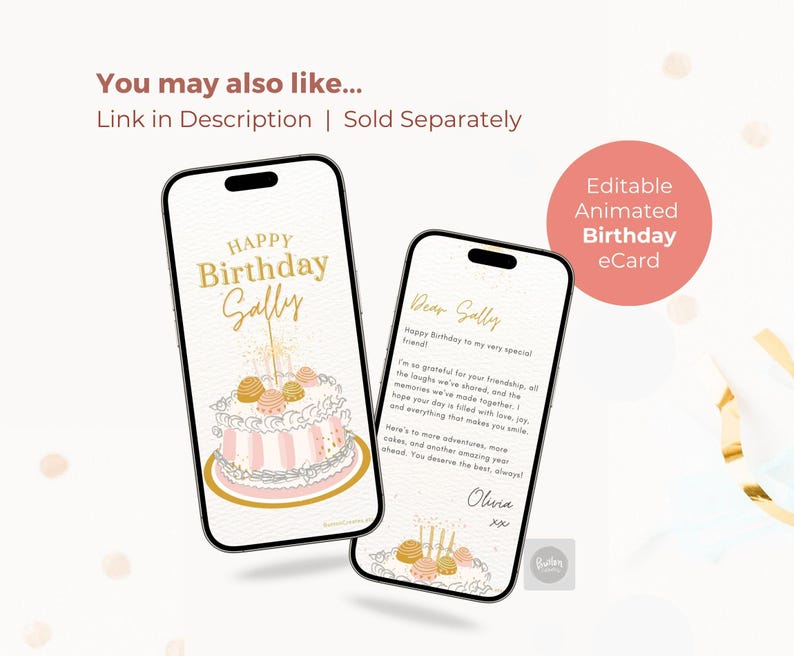 Personalized Animated Birthday Card for Mobile, Editable Video Greetings Template, Canva Digital Download image 8