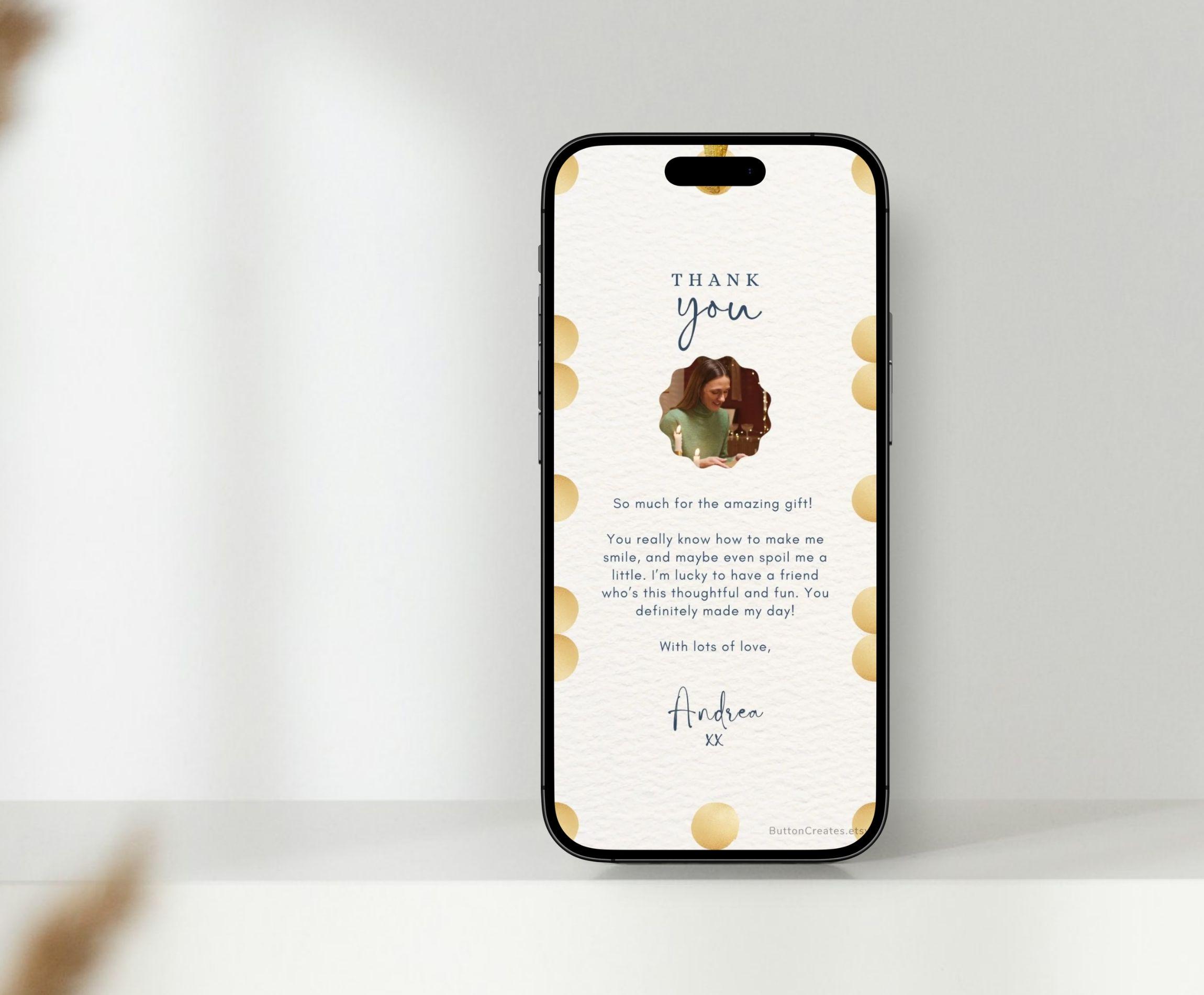 Animated Thank You Digital Card With Photo: Custom Video Template ...