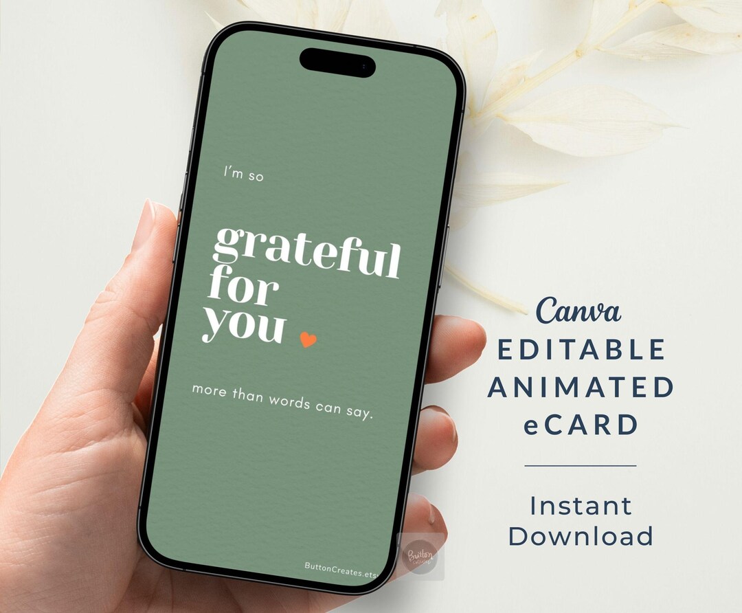 Editable Animated Thank You Ecard, Mobile Video Template (canva Digital ...