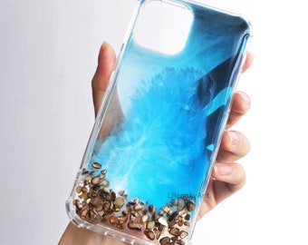 【as\"on】YOU & I EPOXY IPHONE CASE Digital Print Natural Wood Tough iPhone Printed Case, Faux
