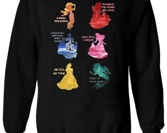 Disney All Princesses Characters Hoodie Sweatshirt Jumper Men Women Unisex 229