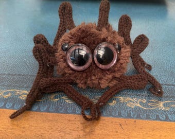 Lucas inspired Jumping Spider Knitted Cutey Crawly Pom Pom handmade Pom Pom plush