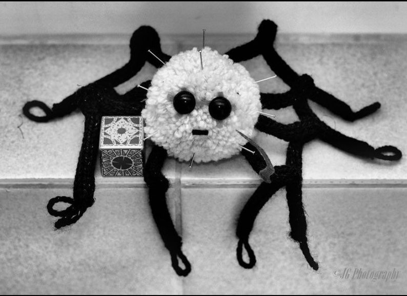Hellraiser Pinhead Fan Art Pom Pom Cutey Crawley Spider With Hook ...