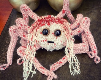 Carrie Bloody Spider Cutey Crawly Stephen King Fan Art Knitted Pom Pom Plush Decoration