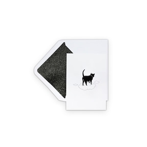 Trauerkarte Katze auf Wolke / Grußkarte / Postkarte