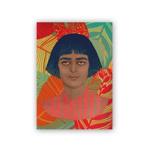 Vegan Pflanzen Portrait  / Grußkarte / Postkarte