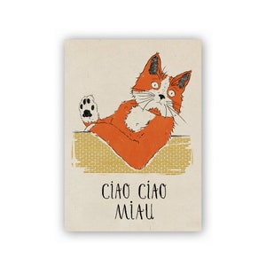 Katze Ciao / Grußkarte / Postkarte