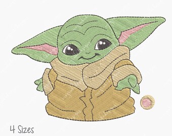 Yoda Embroidery Etsy