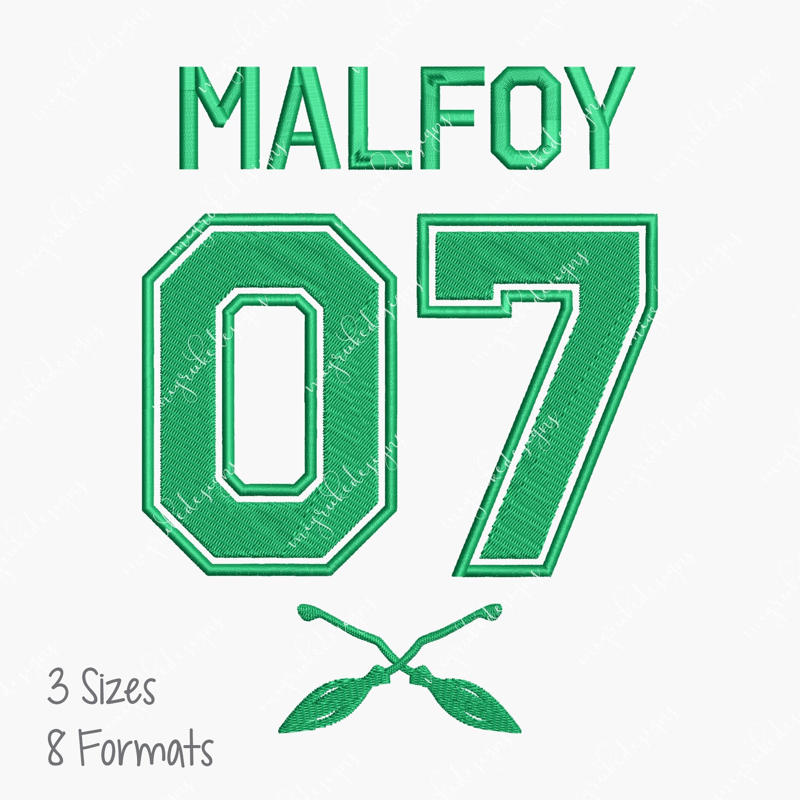 Malfoy Quidditch Number Machine Embroidery Design Harry Etsy