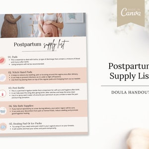 産後用品リスト | ドゥーラ向け配布資料 | ドゥーラ向け Canva テンプレート | Canva | 出産介助者向け配布資料 | ドゥーラ向けガイド