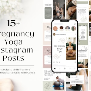 Pregnancy Yoga Instagram Posts, Birth Conception Tips Instagram Templates, Doula Instagram Templates, Birth Health Doula Instagram