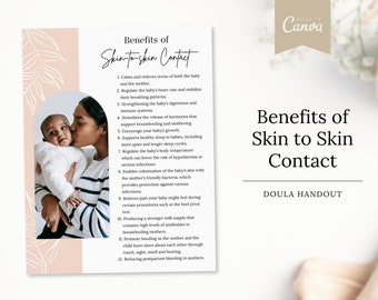 Skin to Skin Contact Doula Handout | Editable Canva Template (Digital Download)